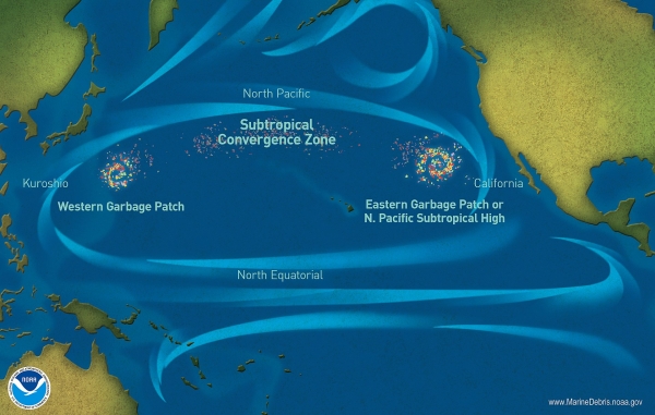태평양 해류는 3 개의 쓰레기섬을 만들었다.