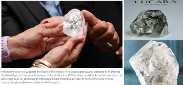 즈와넹(Jwaneng) 광산에서 발견된 다이아몬드 /인디안익스프레스 갈무리