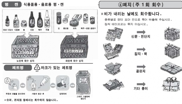 일본 가정 쓰레기·자원 분리배출 방법에 대한 안내지(한국어 버전) /기타구청