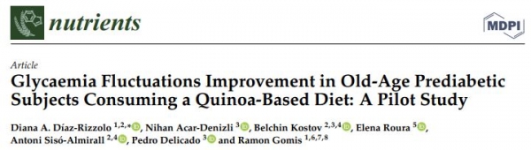 퀴노아 기반 식단을 섭취하는 노년 당뇨병 전단계 환자의 혈당 변동 개선 : 시범연구 / MDPI 갈무리
