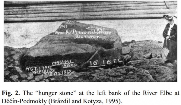논문 속 사진 '엘베강 왼쪽 둑에 있는 헝거 스톤' / 유럽지구과학연합회(EGU) 홈페이지 갈무리