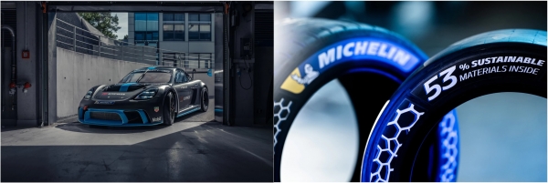 포르쉐 718 카이맨 GT4 e퍼포먼스와 미쉐린의 지속 가능한 재료 53% 타이어 / 미쉐린 홈페이지 갈무리