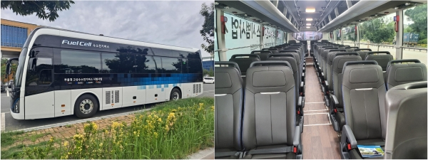 시범운행 사업에 투입되었던 수소 고상전기버스 / 경남도청 제공