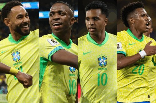 왼쪽부터 마테우스 쿠냐, 비니시우스 주니오르, 로드리고, 에스테반/etty Images=SOCCER KING 갈무리(포인트경제)