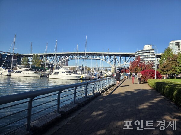 13일(현지시간) 캐나다 밴쿠버 Hornby Street(여객선터미널) 가는길 /사진=김선영 ⓒ포인트경제